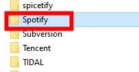 find spotify and delete