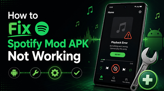 how to fix spotify mod apk not working