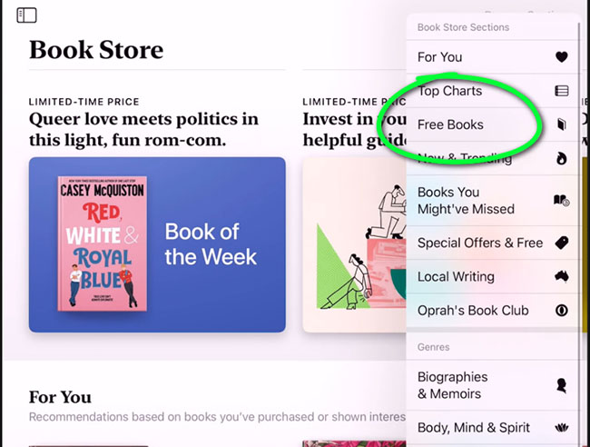 free books on apple store