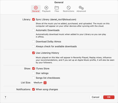 use listening history on mac