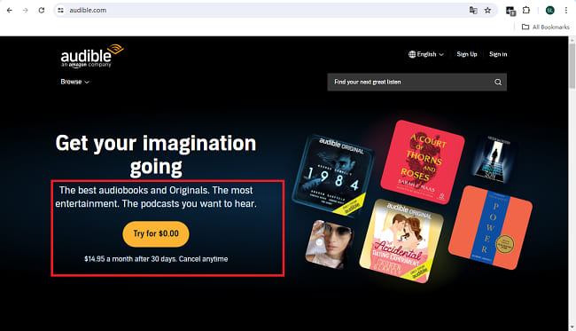 click try for free button