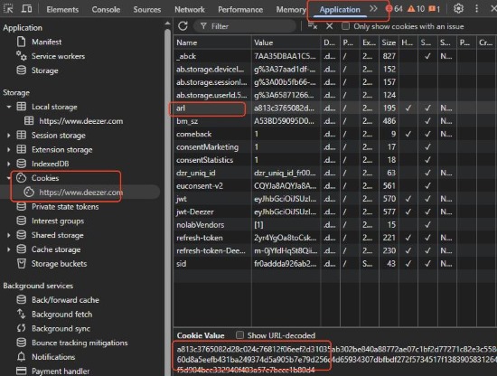 get deezer arl in browser