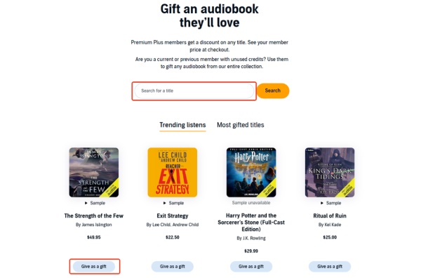 gift audible audiobooks