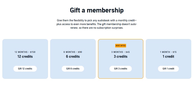 gift audible membership