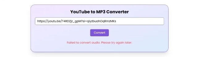 hirequotient fails to convert youtube files