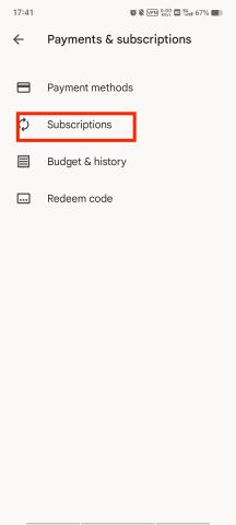 Subscriptions on Google Play