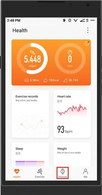 huawei health app main screen