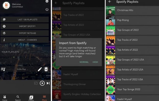 import spotify playlist fildo