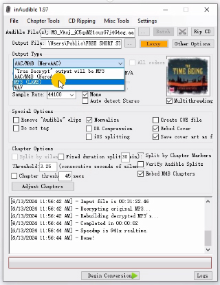 inaduible convert audible audiobooks to mp3 free