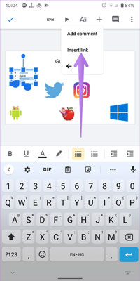 insert link google slides mobile