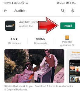 reinstall the audible app on phone