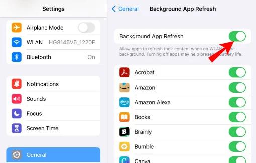 iphone background app refresh