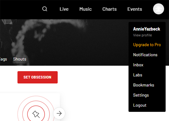 click profile on lastfm