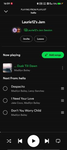 Leave jam session on phone