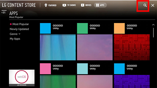 search tidal on lg content store