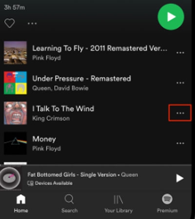 like a song on mobile