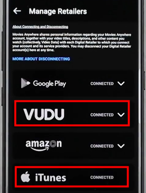 link itunes movies to vudu