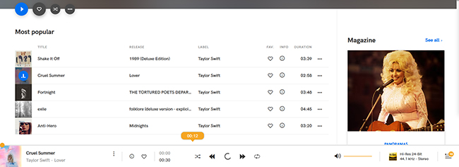 listen to music qobuz web player