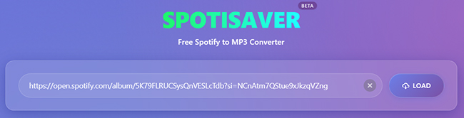 load spotify link spotisaver