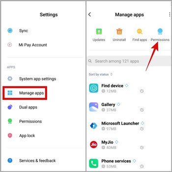 manage apps android