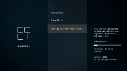 manage installed applications fire stick