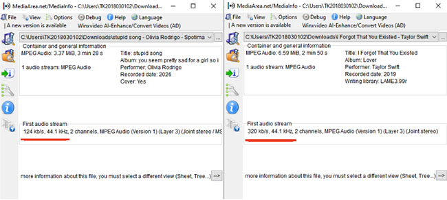 mediainfo analyze spotifymate mp3 downloads