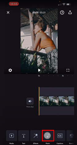 click music option on splice