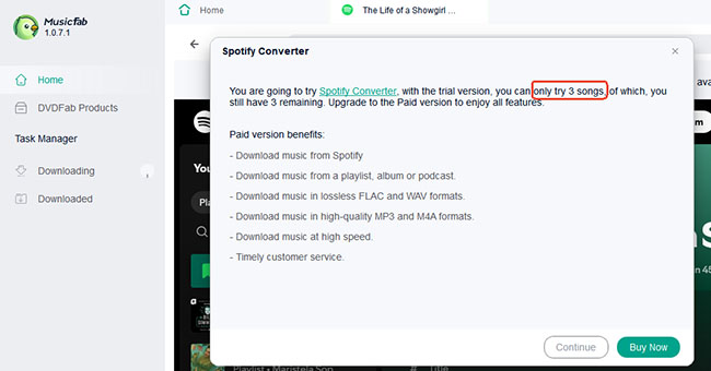 musicfab spotify converter download limit