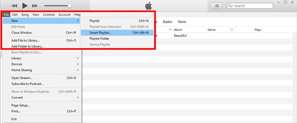 create new smart playlist to shuffle all songs