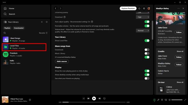 newly added local files playlist