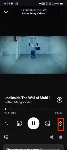 now playing screen podcast