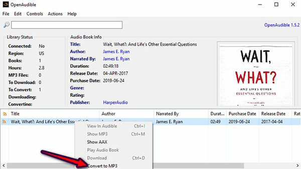 openaudible convert to mp3