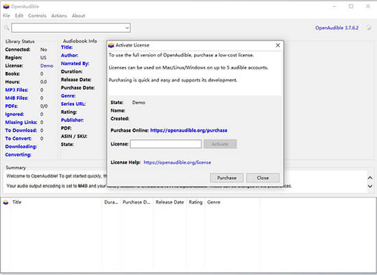 openaudible license acticvate