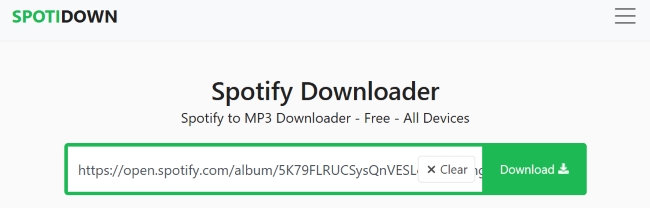 paste link to spotidown