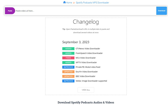 pastedownload spotify podcast downloader online