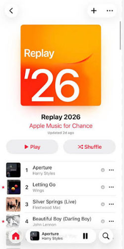 play your apple music replay playlists