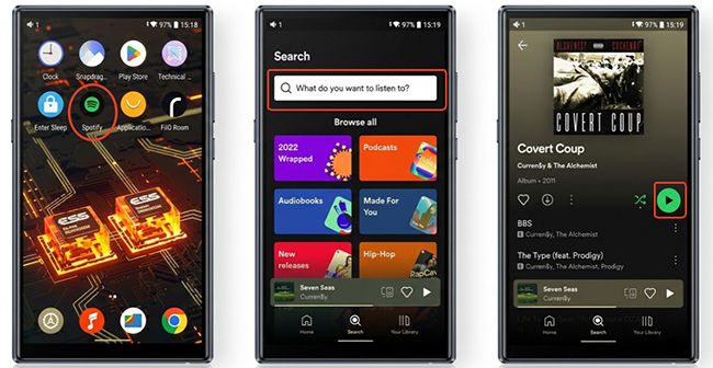 play spotify music on fiio mp3 player