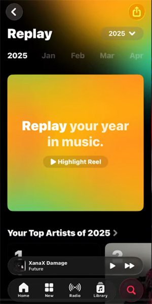 play your apple music replay highlight reel