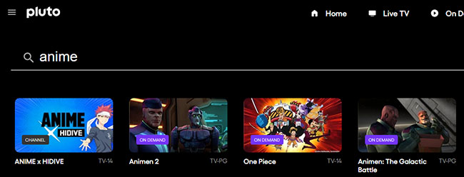 popular anime titles on pluto tv