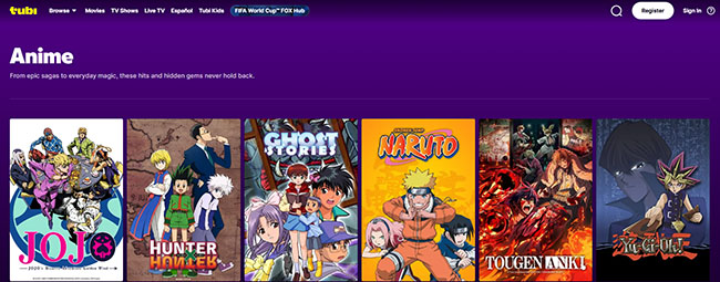 popular anime titles on tubi tv