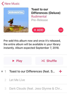 how to pre add on apple music