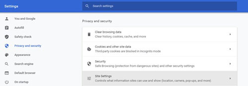 privacy and security chrome browser