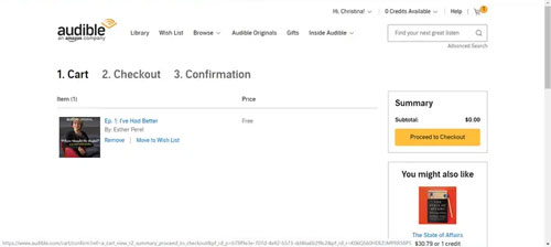 proceed to checkout audible books
