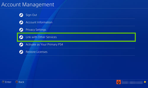 ps4 link with other services