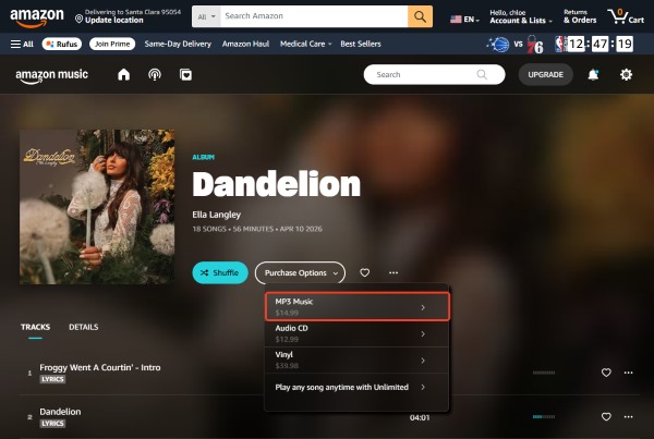 purchase amazon music drm free mp3