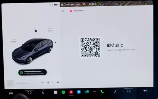 QR code on Tesla