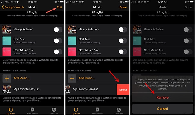 remove apple music from apple watch