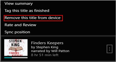 remove audible books on windows