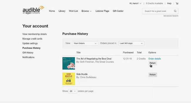 return audible audiobook to get free audible credits