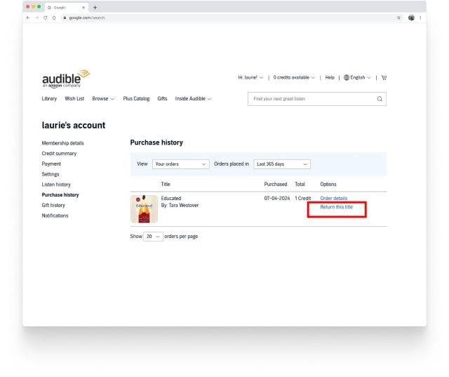 return this title button